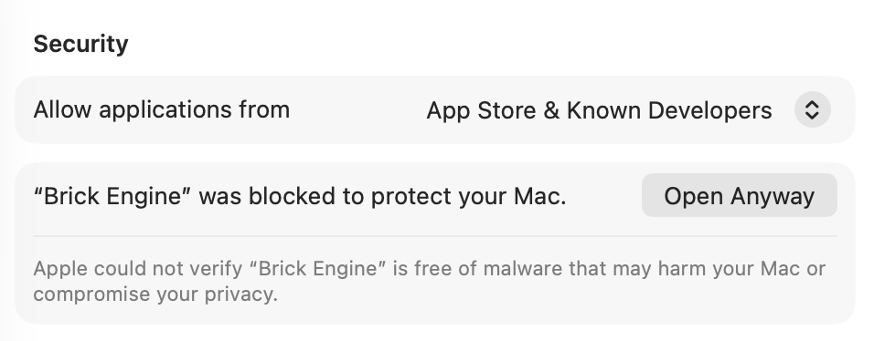 macOS Tahoe Security Blocked Open Anyway Interface